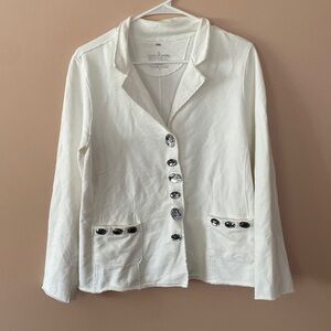 Neon Buddha Knit Blazer with rhinestones